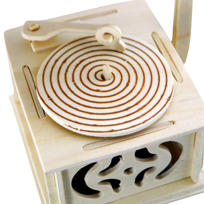 Kuulee DIY Gramophone Musik Box Phonographen Spieluhr Kreative Manuelle Spielzeug Diy Montiert Phonographen Musik Box