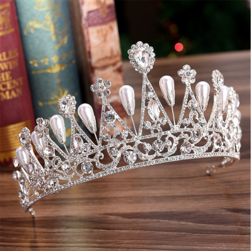 Gb Bridal Crown Diana Prinses Hetzelfde Model Pearl Tear Crown Rhinestone Pearl Drop Haaraccessoires Bruiloft Accessoires Haar Clip