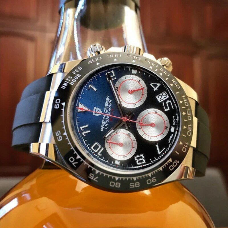 2021ใหม่ออกแบบ PAGANI Mens นาฬิกาผู้ชายอัตโนมัติวันที่นาฬิกาข้อมือซิลิกาเจลกันน้ำ100M Chronograph นาฬิกาของข...