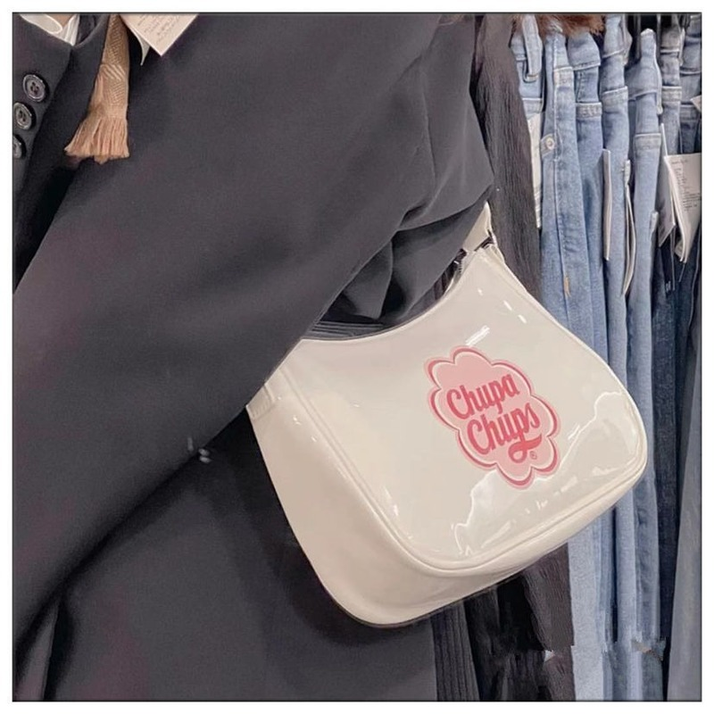 HOUZHOU Women Shoulder Bag Crossbody Female Y2K White Leather Harajuku Designer 2021 Fashion Handbags Japanese Kawaii