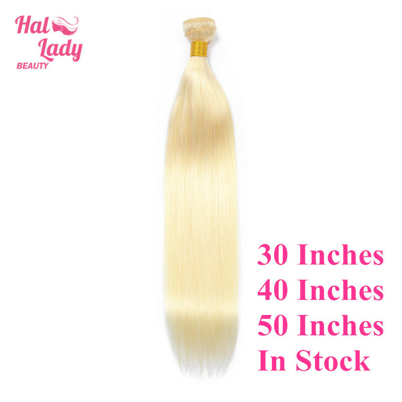 Halo Lady Beauty-extensiones de cabello humano virgen brasileño, pelo liso de Color rubio 613, 34, 36, 38, 40, 42, 44, 46, 48 y 50 pulgadas