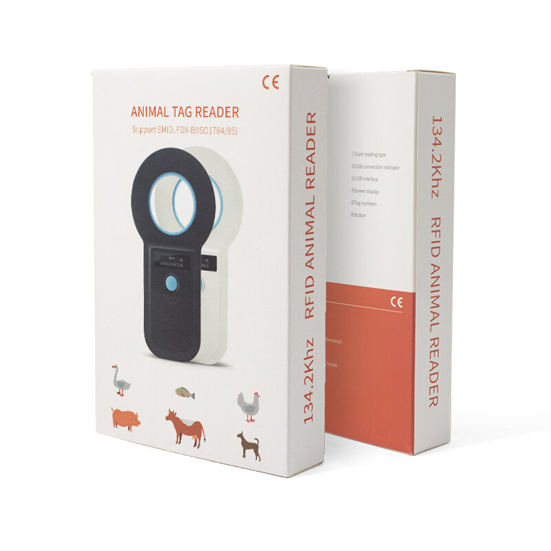 Scanner d'étiquettes d'animaux RFID basse fréquence 134.2Khz, lecteur de micropuce d'animaux, USB, portatif