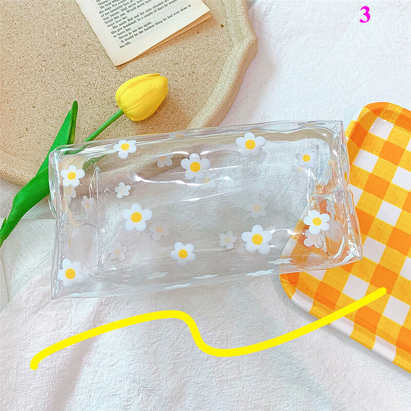 1 Buah Tas Kosmetik Bening Perempuan Tas Makeup Transparan PVC untuk Wanita Tahan Air Ritsleting Tas Kecantikan Tas Perlengkapan Mandi Travel