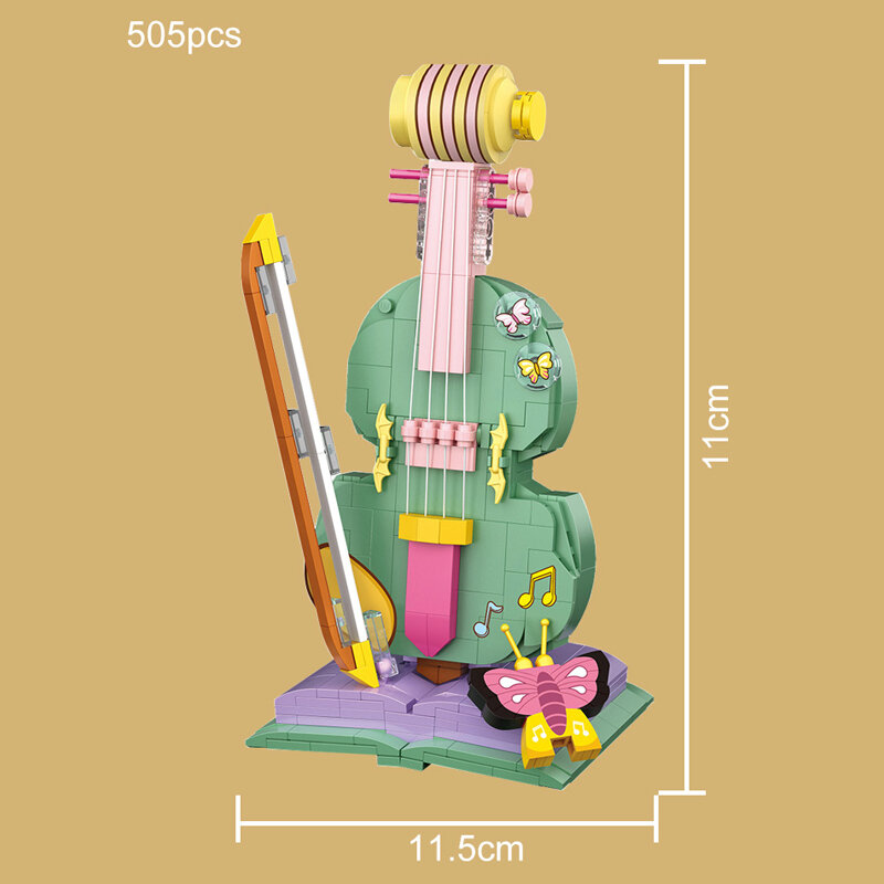 505Pcs City Mini Musical Instrument Piano Building Blocks Creator Violin Bricks Friends DIY Educational Toys For Girls Gifts