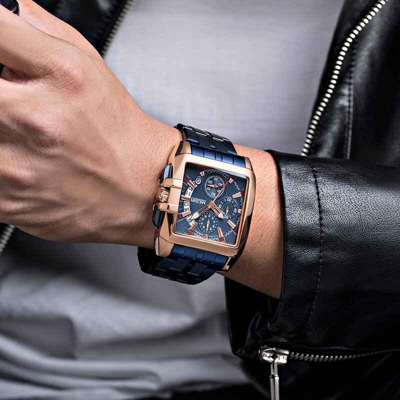 Heißer Verkauf Neue MEGIR Marke Original Chronograph Quarz Männer Uhr Edelstahl-Stahl Business Armbanduhr Männlichen Uhr Relogio Masculino