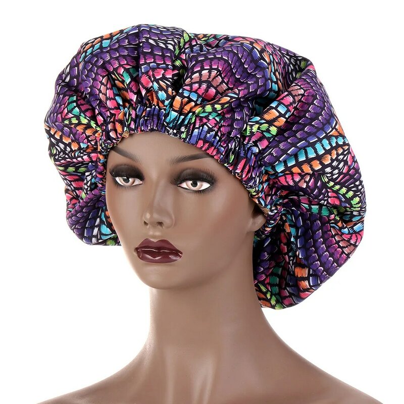 Topi Tidur Malam Wanita Muslim Topi Bonnet Elastis Satin untuk Perawatan Rambut Penutup Kepala Menyesuaikan Rambut Rontok Topi Beanie Muslim Topi Islami