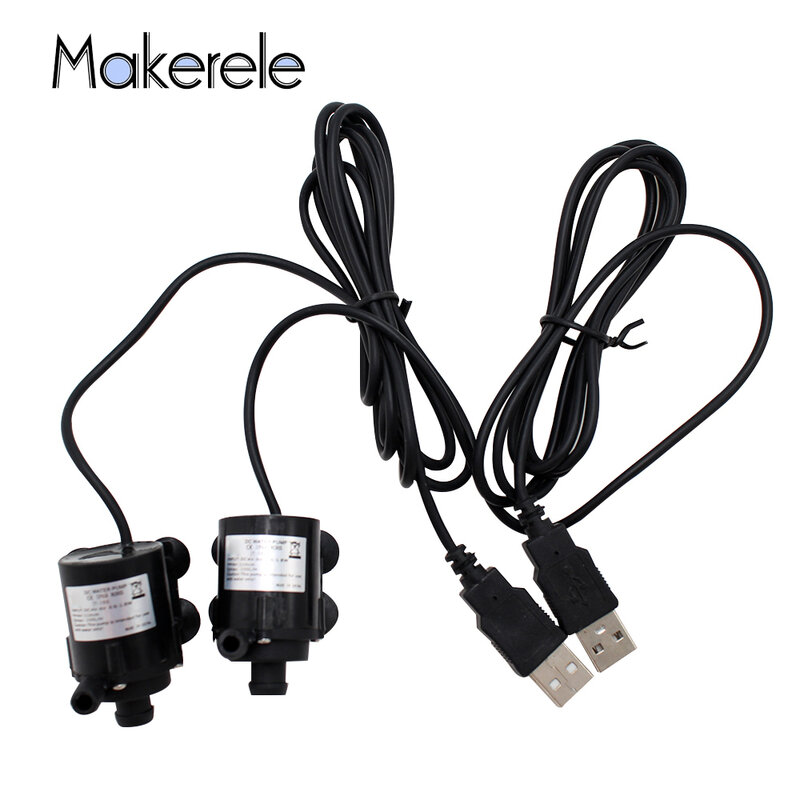 2 sztuk miniaturowe USB bezszczotkowa pompa wodna zatapialna pompa wirnika 6v niskie ciśnienie 120L/H używane do fontanny akwarium krążące