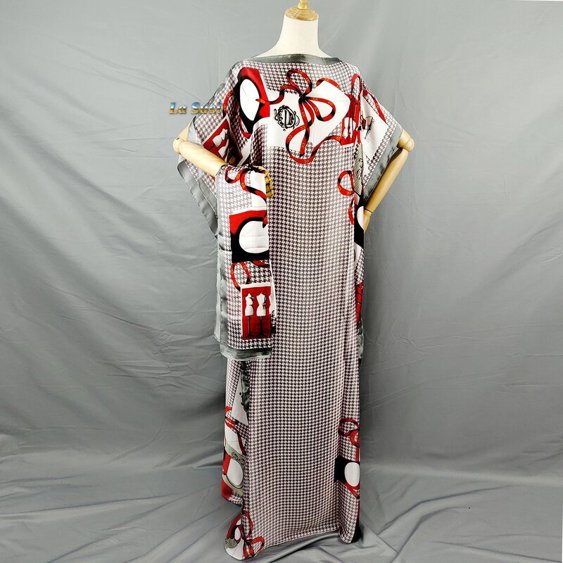 Conjunto de 2 piezas con estampado romano, traje musulmán de Ramadán, ropa informal, vestido largo, LD417