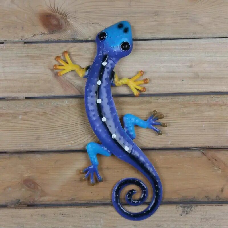 Wohnkultur Metall Gecko Wand Dekor für Garten Dekoration Skulptur Outdoor Statuen Animales Jardin