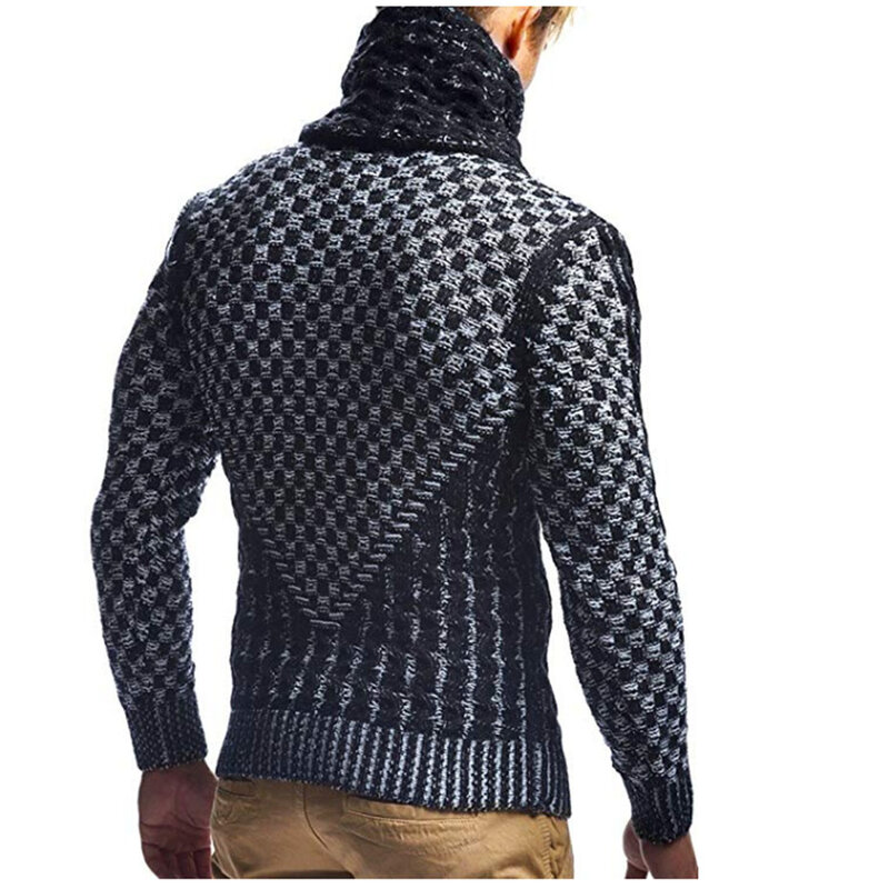 ZOGAA-suéter de cuello alto de felpa para hombre, ropa de punto informal, abrigo ajustado, bufanda, invierno, 2021
