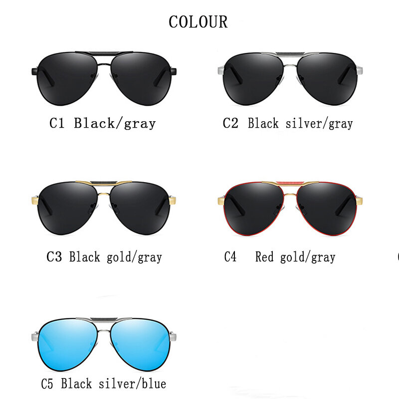Nova armação de metal óculos de sol polarizados óculos de condução marca designer óculos de sol ao ar livre lazer sapo espelho uv400