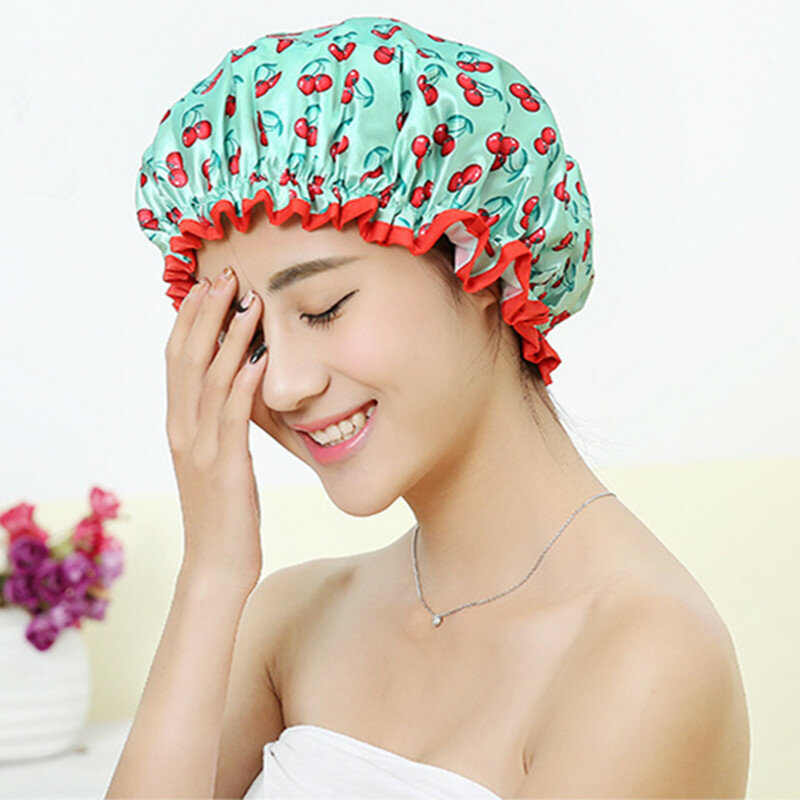 Bonnet de bain épais, imperméable, Double couche, couvre-cheveux, pour femmes, accessoires de salle de bain, universel, 1 pièce