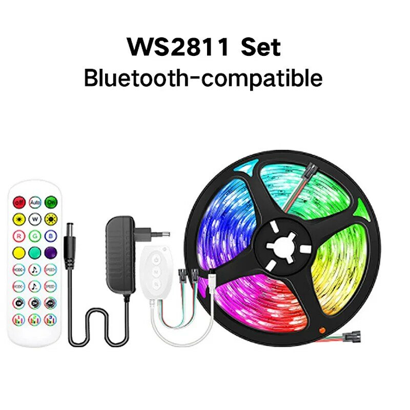 WS2811 прокладки СИД светильник s мечта цветных (RGB) светодиодных лент светильник прибор приемно-5, 10 м, 15 м, 20 м 5050 пикселей Светодиодная лента с а...