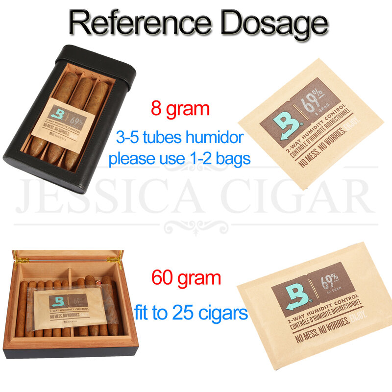Bóveda 8/ 60 Gram 2-sposób kontrola wilgotności Humidipak nawilżacz Cigar nawilżacz torba dla cygaro Humidor nawilżacz 1 PC