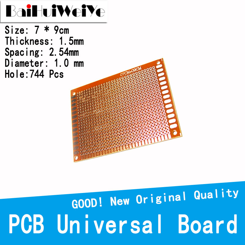 9X7 5*9ซม.DIY ต้นแบบกระดาษเดี่ยว PCB Universal Board ทดลอง Bakelite ทองแดง circuirt Board สีเหลือง