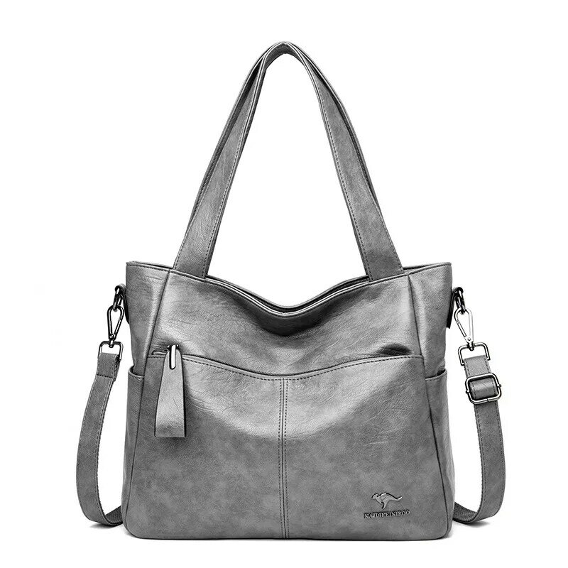 Новинка 2021, модная вместительная сумка через плечо, сумка-мессенджер, сумка для матери, сумка-тоут из мягкой кожи, простая женская сумка чере...