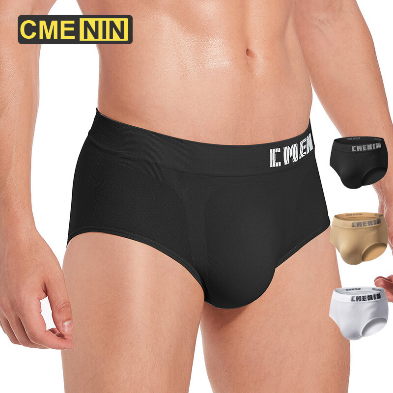 CMENIN Men's Briefs Underwear Men Sexy U Pouch Cuecas Man Cotton Panties Mesh Underpants Gay Male Solid   CM102
