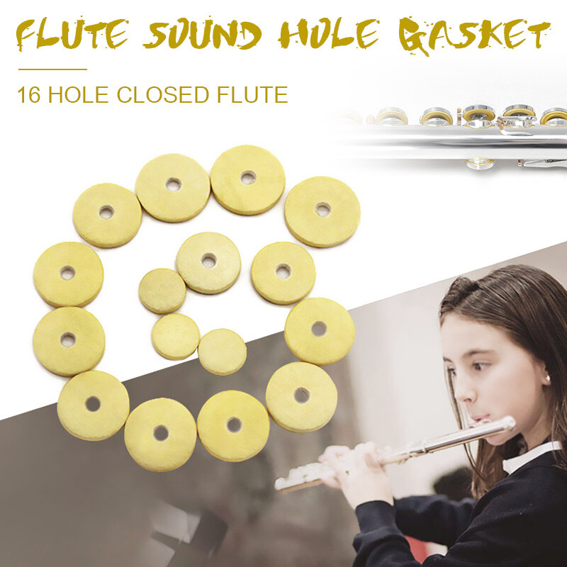 Mayitr 16 pçs flauta almofada de couro almofadas titular instrumento música substituição flauta novo