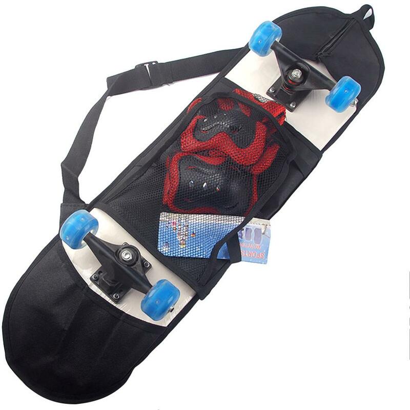 Skateboard Bag Durable Convenient Shoulder Carrier Adjustable Strap With Mesh Pouch Portable Skateboard Carry Bag For Skating