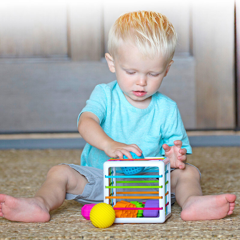 ของเล่นสมองไขมัน InnyBin Shape Sorting เกม Montessori การเรียนรู้ของเล่นเพื่อการศึกษาเด็ก Bebe Birth Inny 0-12เดือน