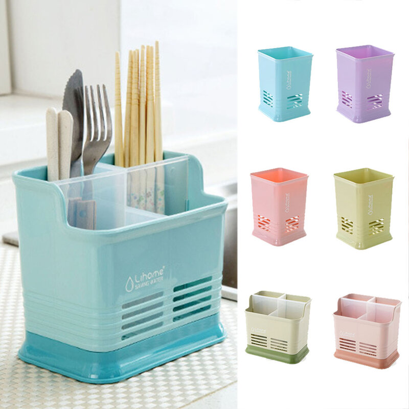Caixa de armazenamento de talheres de cozinha de plástico utensílio titular faca garfo colher pauzinhos secagem rack organizador utensílios de mesa escorredor
