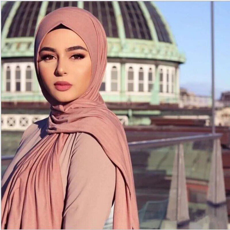 2021 Theo Hồi Giáo Mercerized Thun Sát Nách Cotton Modal Hijab Khăn Choàng Nữ Khoác Femme Musulman Chắc Chắn Mềm Mại Khăn Trùm Đầu Hồi Giáo Hijab Khăn Choàng Và Len
