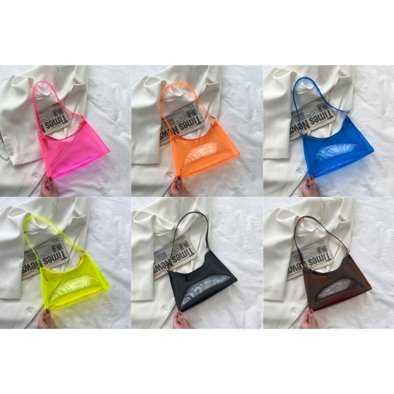 Borse a tracolla trasparenti trasparenti della borsa della gelatina per la borsa femminile elegante della borsa delle ascelle del partito di sera