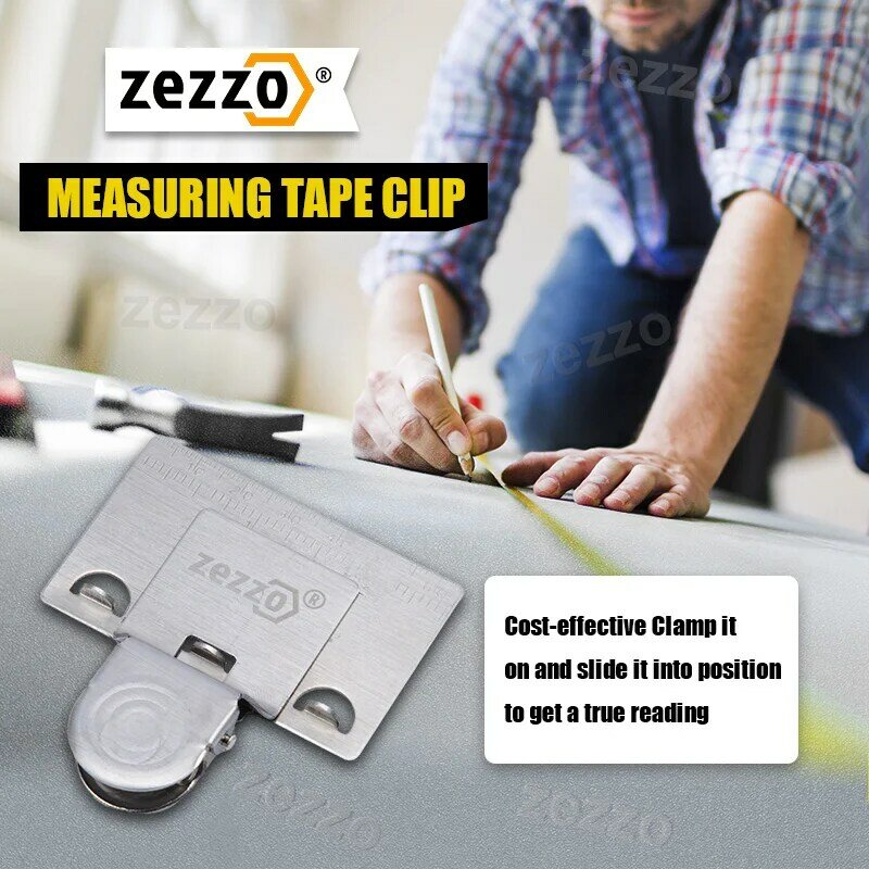 Zezzo®Clip de cinta métrica de acero inoxidable, herramientas de ayuda de medición, abrazaderas de borde de esquina, para dar forma al borde de azulejo, madera