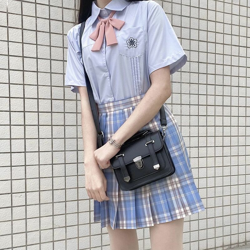 Кожаная сумка через плечо HOUZHOU JK, женские сумки, роскошные черные сумки через плечо для девушек, японская Осенняя сумка-мессенджер в стиле Ха...