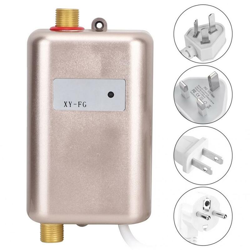 3800W Electric Water Heater Instantaneous Hot Shower Flow Fast Heating Kitchen Bathroom Stainless Steel Tankless Water Heater