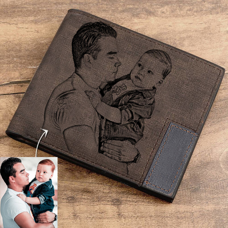 Custom Engraving Wallet Personalized Engraved Photo Leather Wallet Custom Picture Wallet Handmade White Valentine Gift Wallets