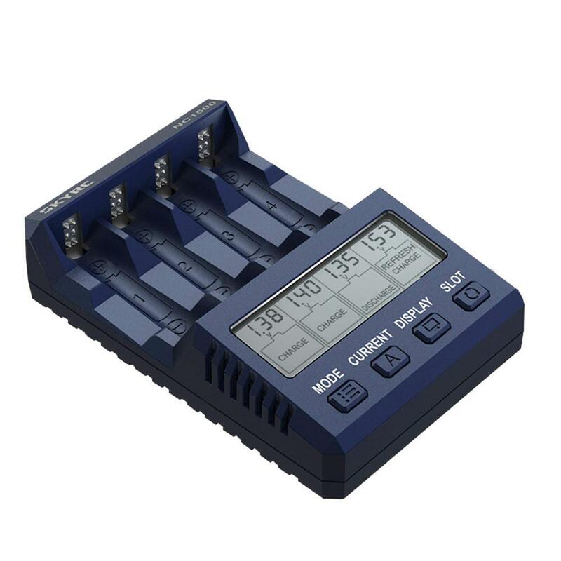 Kuulee Per SKYRC NC1500 5V 2.1A 4 Slot LCD AA/AAA NiMH Battery Charger Scaricatore Analyzer No. 7 NiMH Battery Charger Analyzer