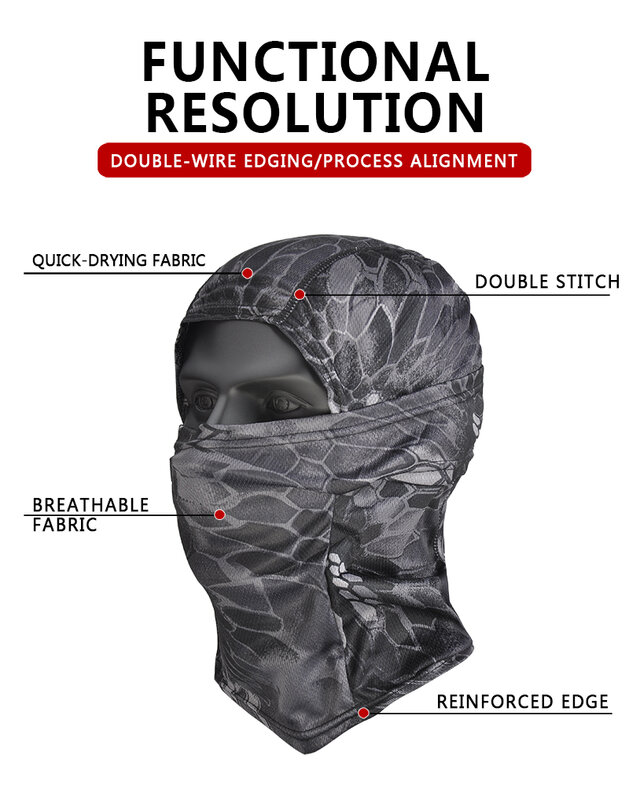 Pasamontañas de camuflaje, máscara facial completa para CS Wargame, ciclismo, caza, ejército, casco militar, forro táctico, Airsoft, gorro, bufanda