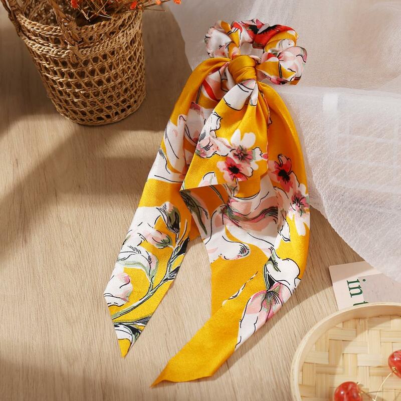 Soft ribbon hair winding rope is suitable for women flower accessories hair rubber support ponytail elastic hair tie headdress