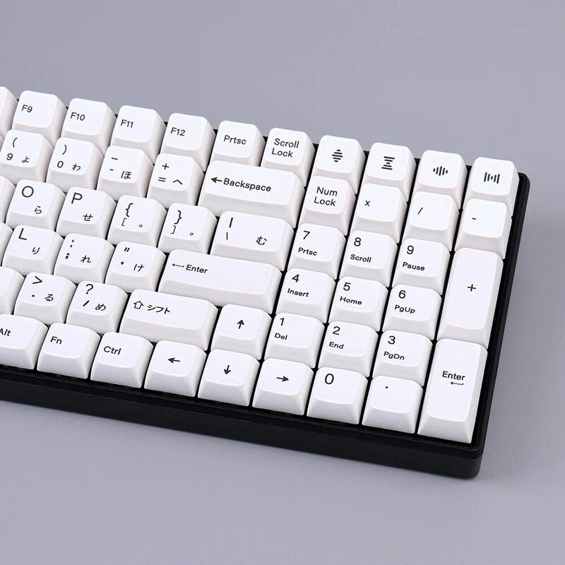 Mda perfil 122 teclas pbt dye-sub keycaps personalizados acessórios de teclado japonês mais simples branco tema chave bonés