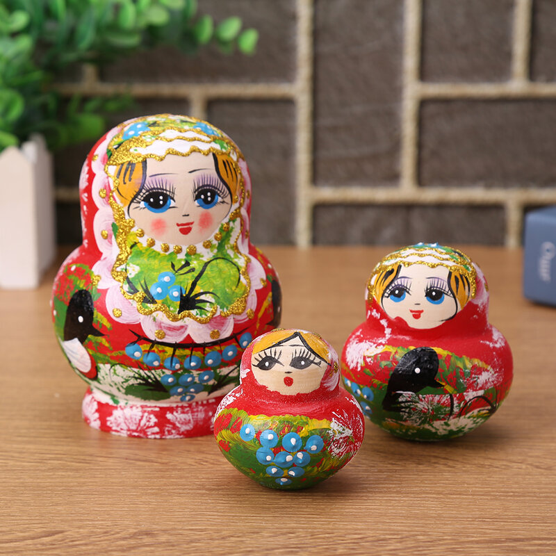 Ensaio de boneca russa de 10 camadas, matryoshka poppen para jardim de infância, decoração de casa