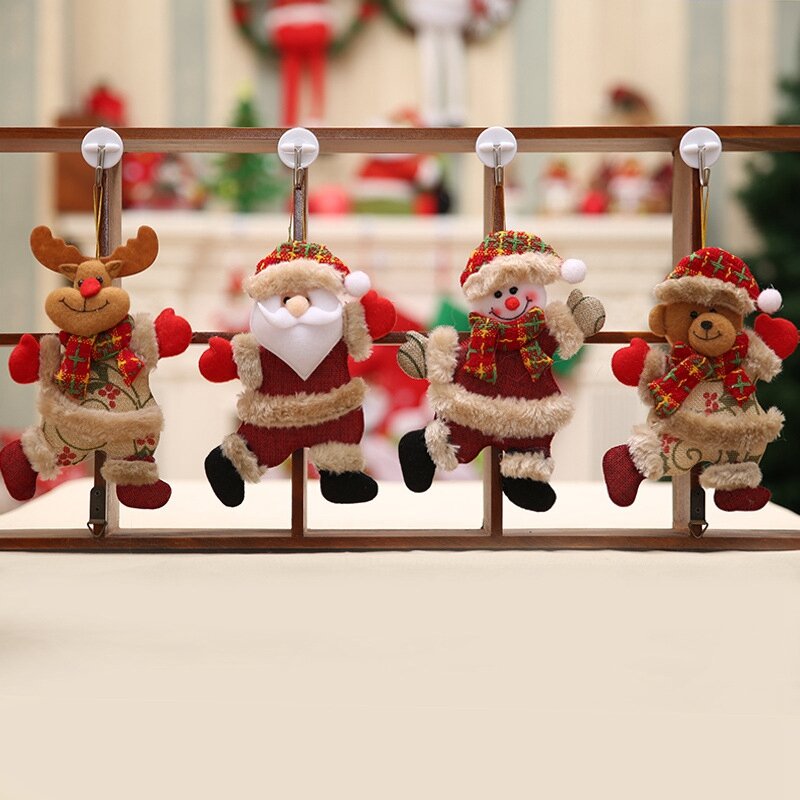 곰 크리스마스 장식품 크리스마스 가구 장식품 엘크 눈사람 나무 장난감 인형 수제 크리스마스 장식품 홈 선물 나탈