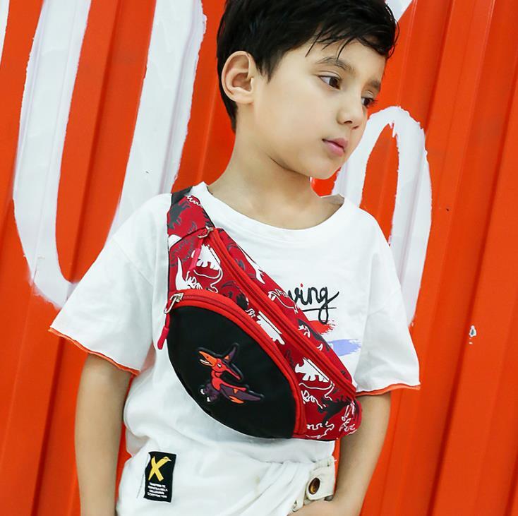 Kid Fashion Waist Bag For Girl Boy Cute Cartoon Dinosaur Chest Bag Children Belt Bag Money Pouch Baby Zipper Waist Pack Bum Bag