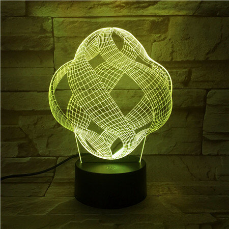 Novo estilo forma abstrata 7 colorido pequena noite lâmpada led visual 3d toque acrílico casa decorações luz 524