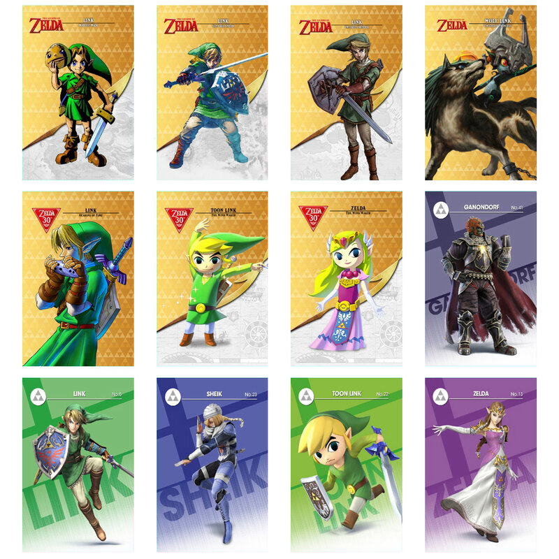 Collezione opaca con stampa impermeabile 25 in 1 Zelda Ntag Nfc-Amiibo-Set di carte con spada Skyward