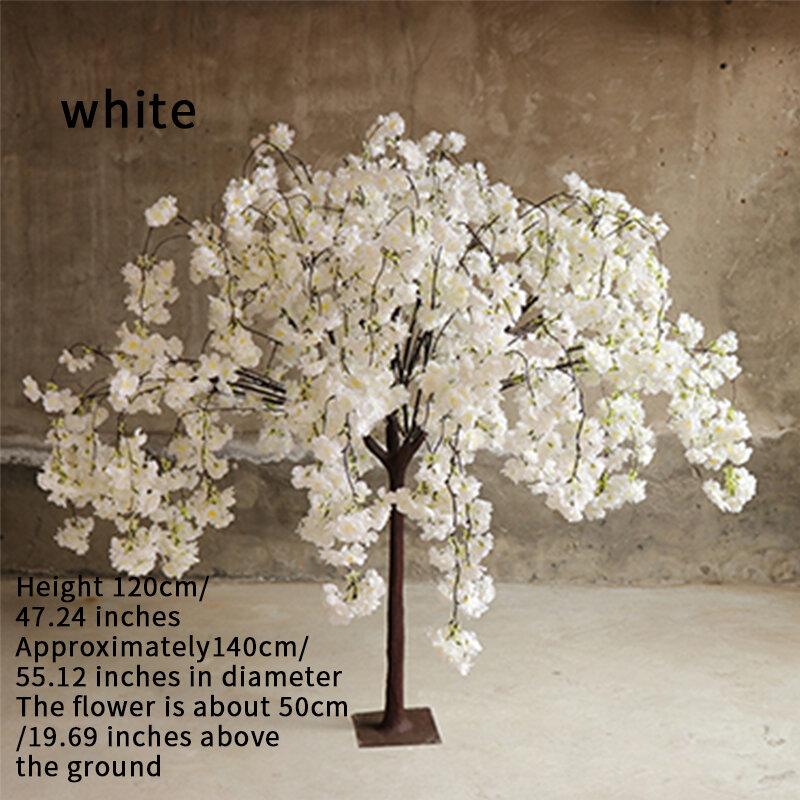 Planta de simulación de cerezo Artificial, árbol de flores falsas para sala de estar, Hotel, boda, decoración del hogar