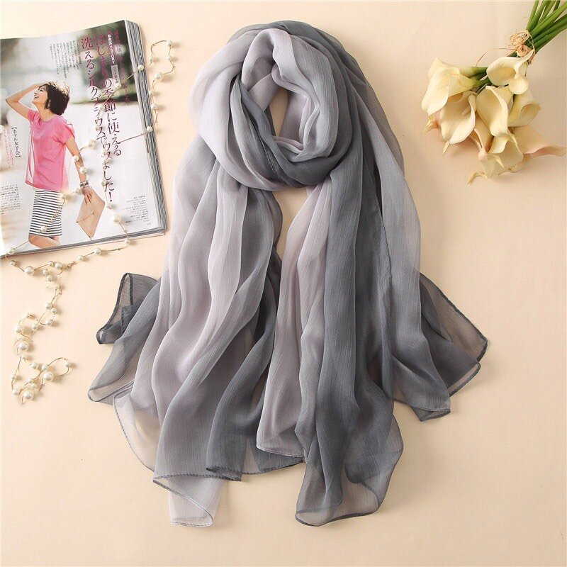 Летние градиент шарф для женщин/Женские Модные Длинные шали и пашмины шарф хиджаб шарф