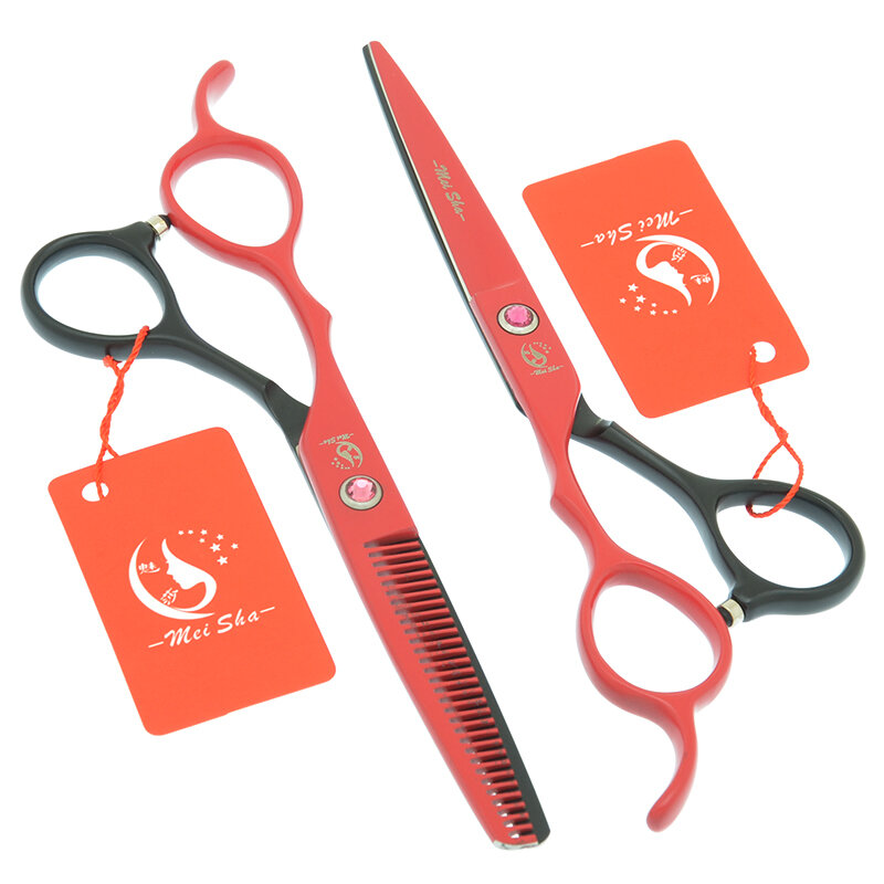 Meisha 6 inch Japan Steel Left Hand Barber Scissors Set Hairdressing Shears Salon Hair Cutting Thinning Styling Tool A0047A