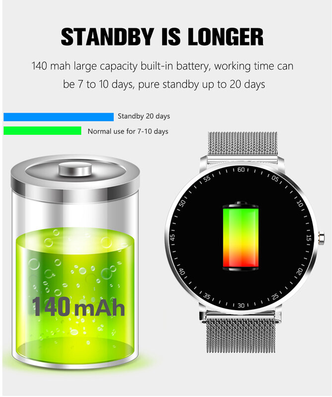 CZJW-reloj inteligente para hombre, accesorio de pulsera resistente al agua con control del ritmo cardíaco y de la presión sanguínea, pantalla táctil, compatible con Android e IOS