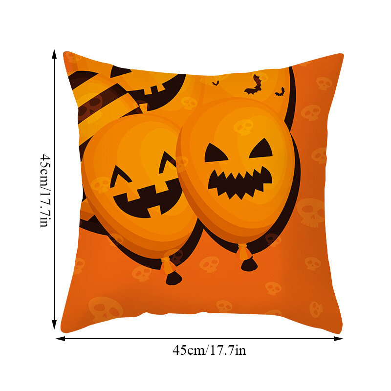 Cartoon Pumpkin Castle Pillowcase Halloween Pillow Case Cushion Cover Ghost Bat Printed Pillowclips New Peach Skin Pillow Cover