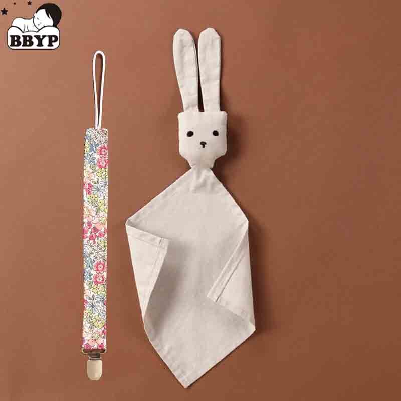 1Set Baby Towel Infant Soothe Appease Towel Soft Plush Comforting Toy Towel Cute Rabbit Appease Baby Sleep Toy Pacifier Chain