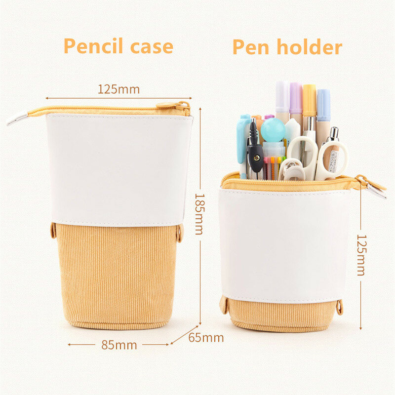 Criativo caixa de lápis retrátil escritório escola papelaria saco de armazenamento kawaii diy lápis casos bonito caneta titular presentes para o miúdo saco