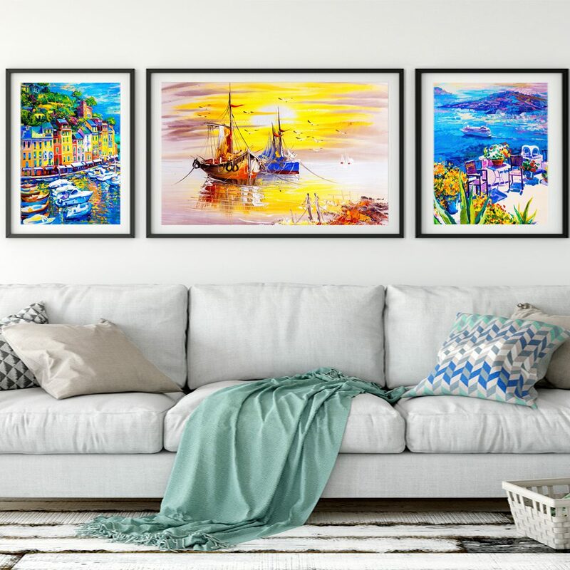Pintura a óleo de paisagem, luz de chuva para rua, cenários, amantes da arte, pintura em tela, sala de estar, corredor, escritório, decoração de casa, mural