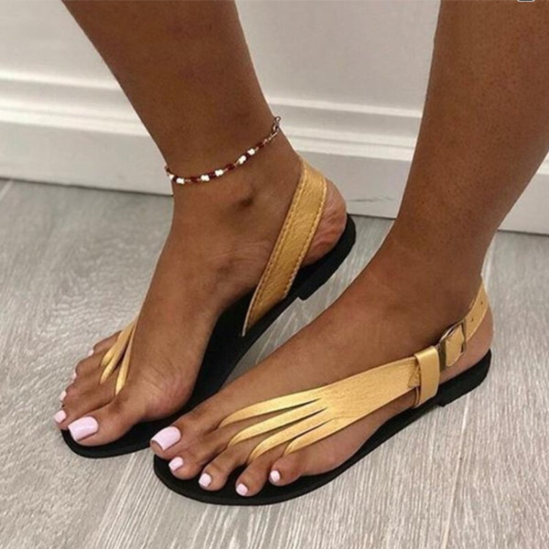 2021 verão novos chinelos de moda simples flip flops flat mulher sapatos uma palavra fivela sandálias senhoras kz073