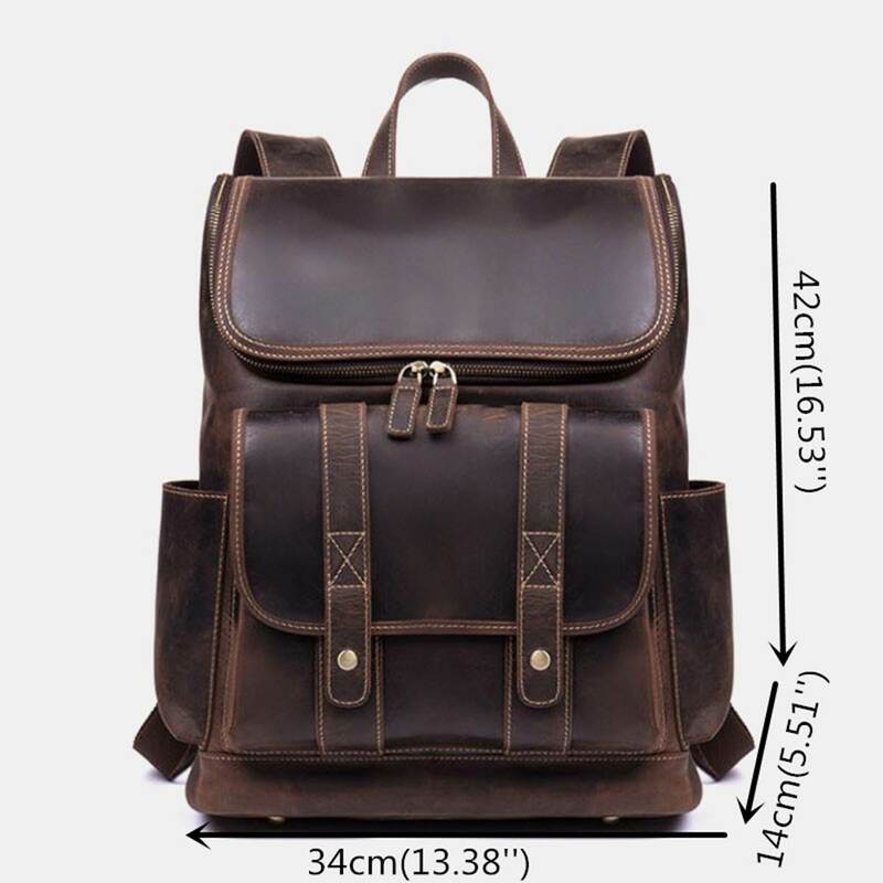 Рюкзак из искусственной кожи мужской в стиле ретро, сумка на плечо с защитой от кражи, для ноутбука 15,6 дюйма, школьные ранцы, вместительный д...